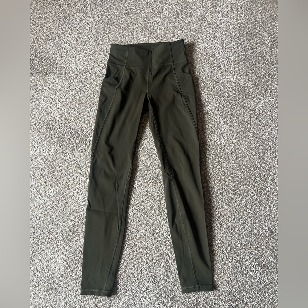 Lululemon Olive Green Leggings with Pockets